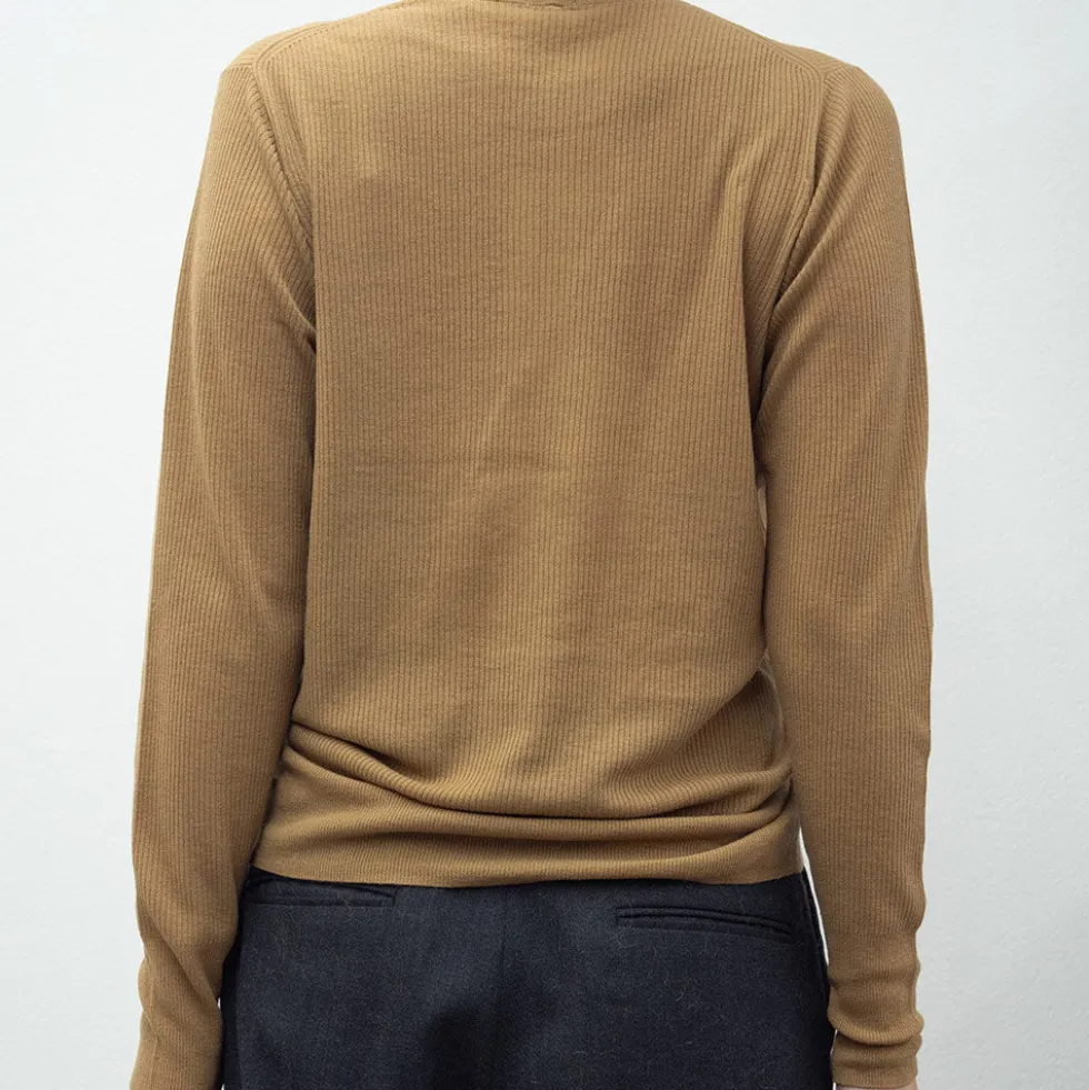 C.T.plage - Pull Round Longsleeve Rib - Camel