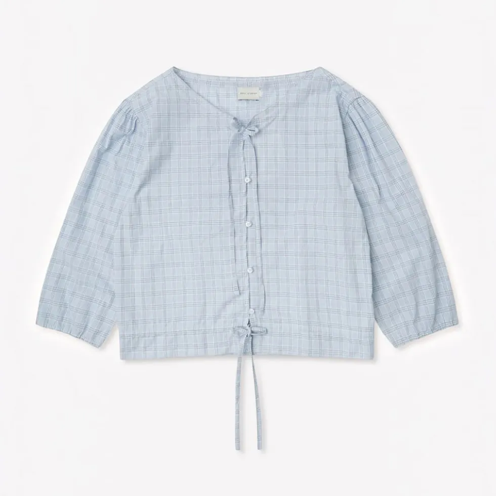 Deiji Studio - Chemise à Cordons - Carreaux Bleu