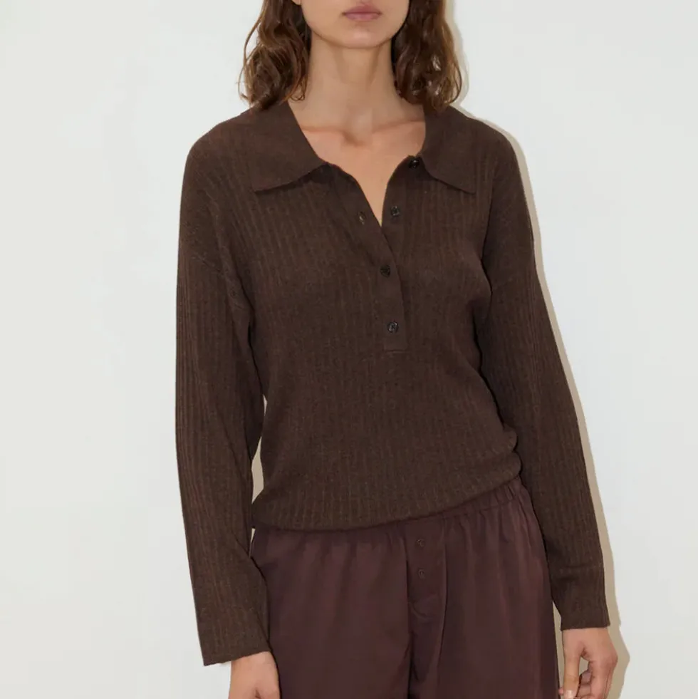 Deiji Studio - Polo Knit - Dark Almond