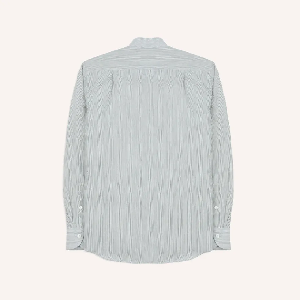 Drake's - Chemise à Col - Blanc Rayé