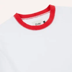 Drake's - T-Shirt Accent Ringer - Blanc Orange