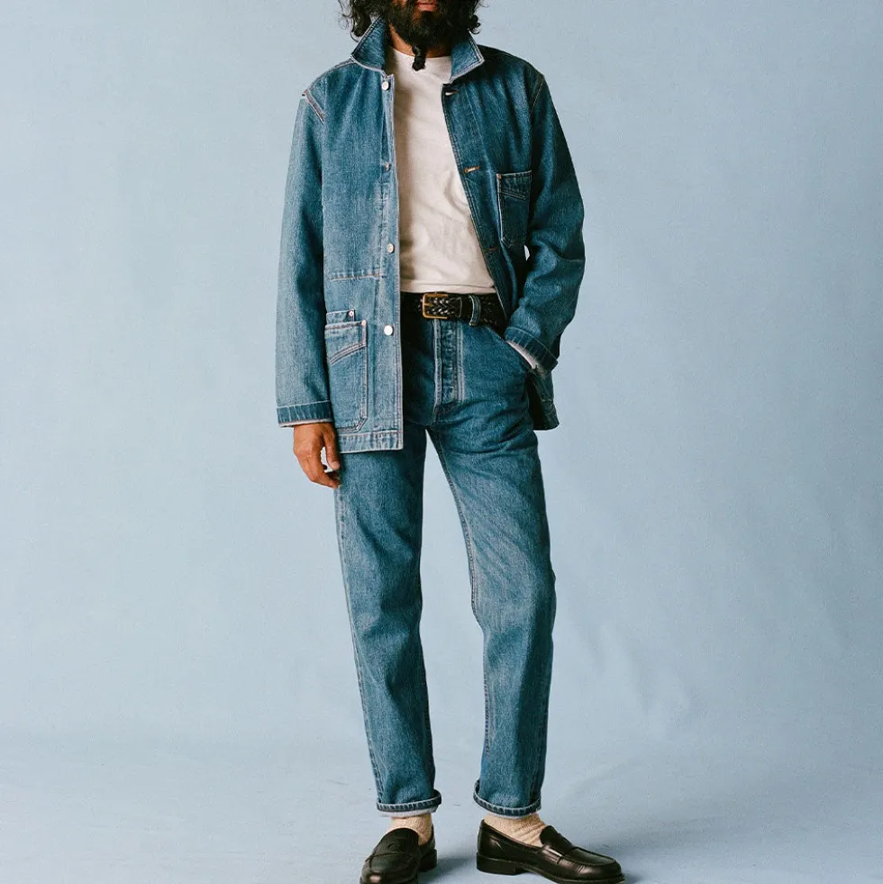 Drake's - Veste de Travail Selvedge - Bleach Wash