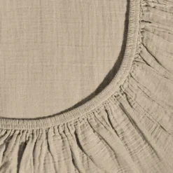 Drap-housse en gaze de coton - Beige Quai de Seine