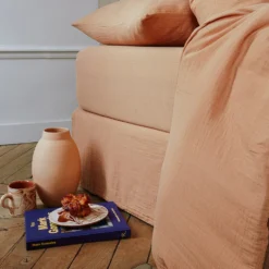 Drap-housse en gaze de coton - Brun Haussmann