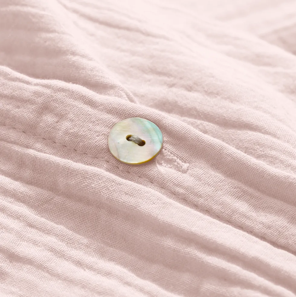 Drap-housse en gaze de coton - Rose de Bagatelle