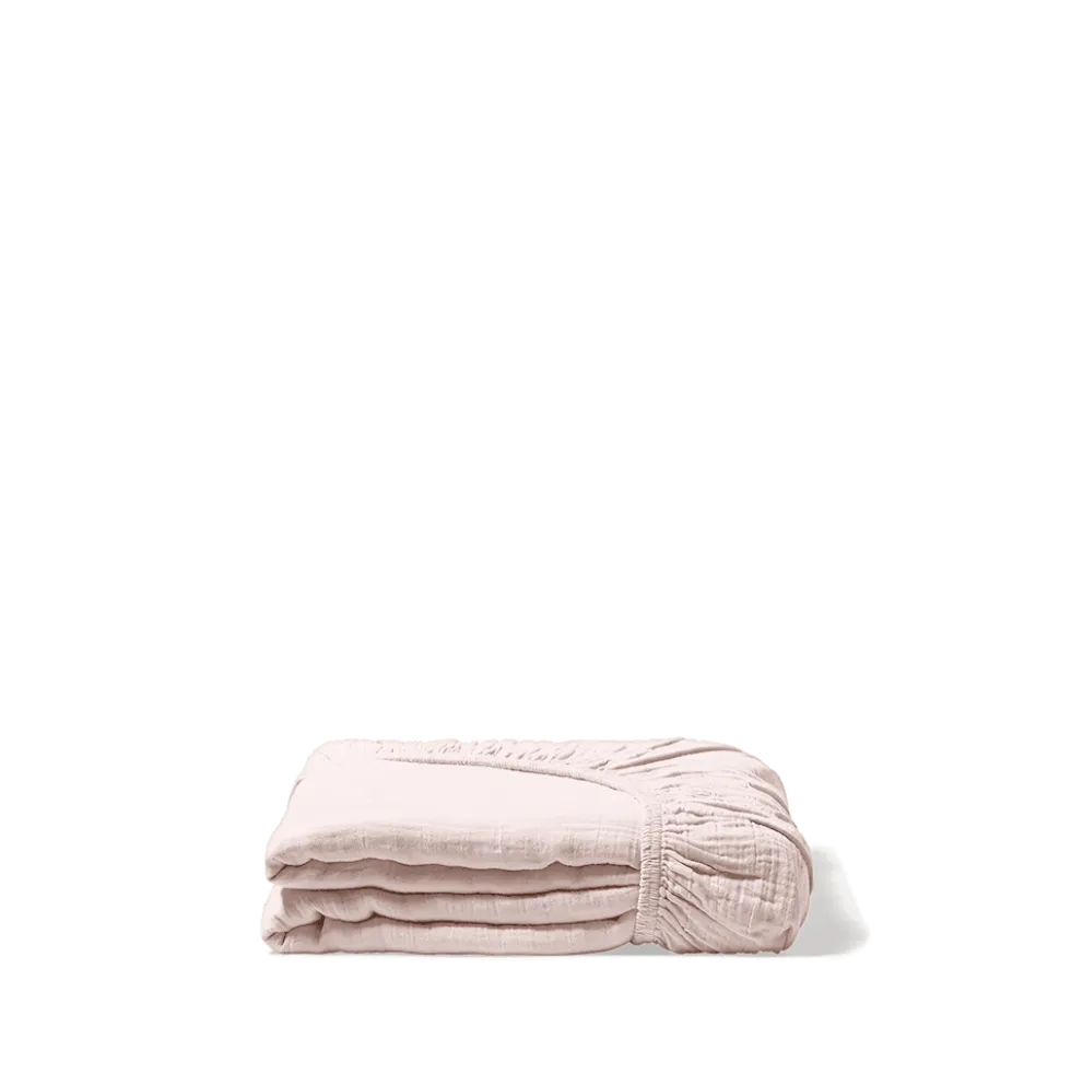 Drap-housse en gaze de coton - Rose de Bagatelle