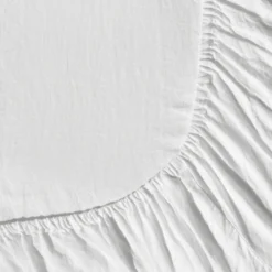 Drap-housse en lin lavé - Blanc Optique
