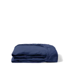 Drap housse en lin lavé - Bleu Pacifique