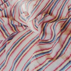 Drap housse en lin lavé - Rayures Parasol