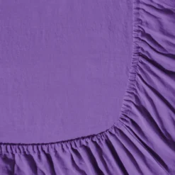 Drap housse en lin lavé - Violet Orage