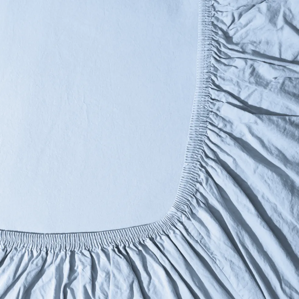 Drap-housse en percale de coton - Bleuet