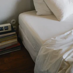 Drap-housse en percale de coton - Blanc Craie