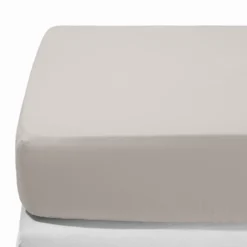 Drap-housse en percale de coton - Gris Pavot