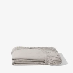 Drap-housse en percale de coton - Gris Pavot