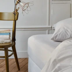 Drap-housse en percale de coton - Gris Pavot