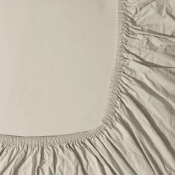 Drap-housse en percale de coton - Beige Dune