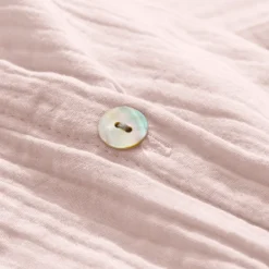 Drap plat en gaze de coton - Rose de Bagatelle
