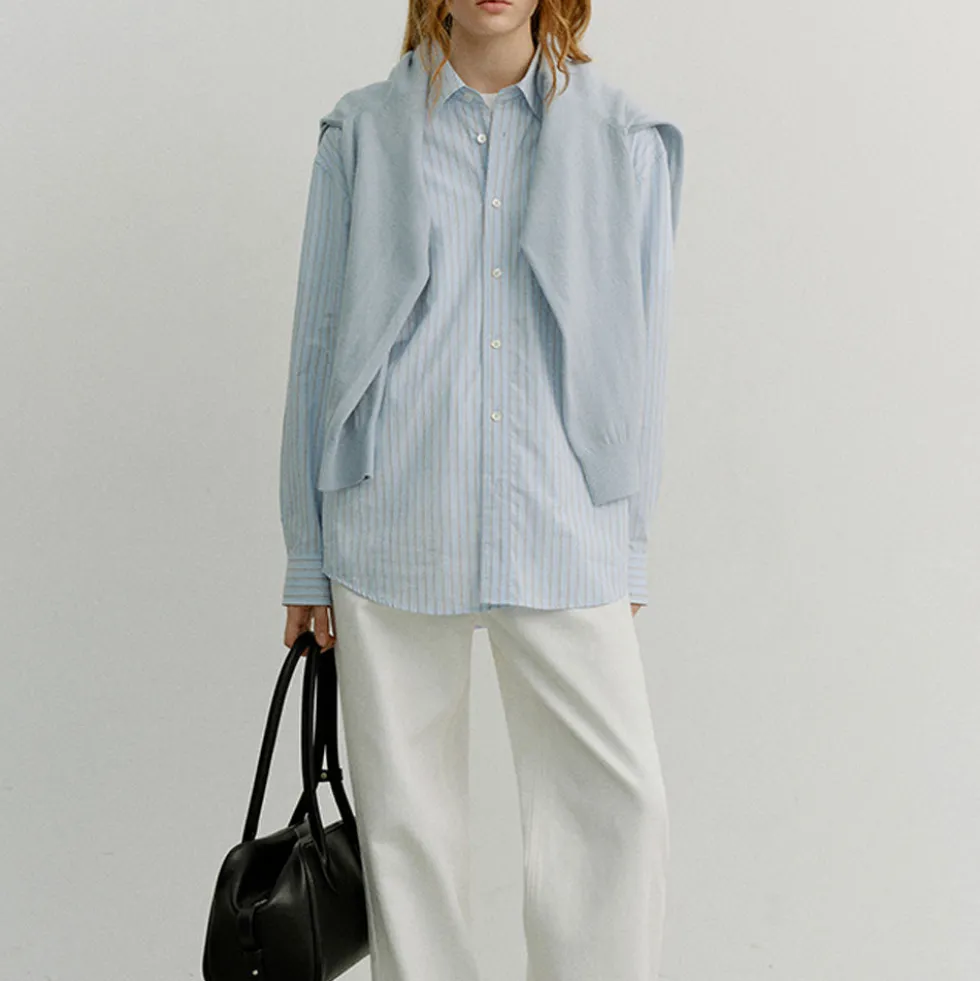 Dunst - Chemise Oversize à Rayures - Bleu Ciel