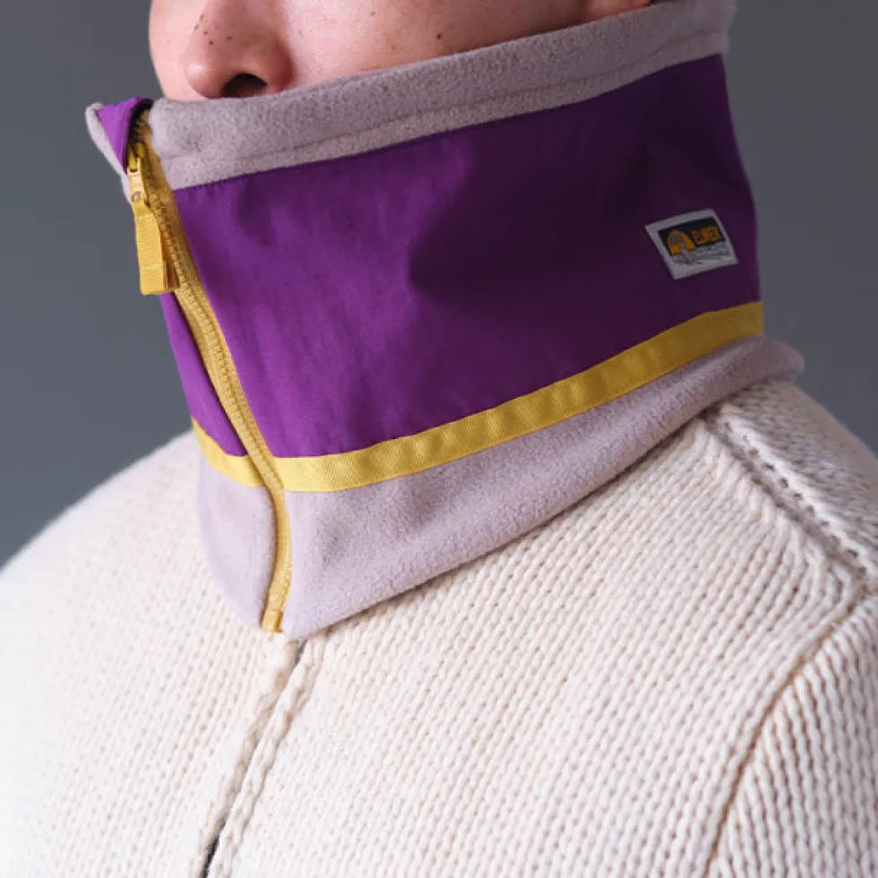 ELMER - Écharpe réversible - Beige et violet