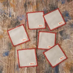 Ensemble de 6 dessous de verre en lin lavé - Pierre
