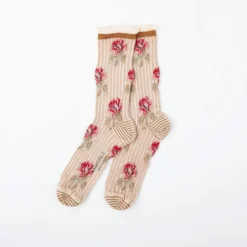 Exquisite J - Chaussettes CA54 - Beige et Rose