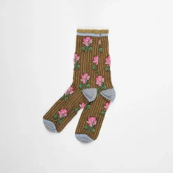 Exquisite J - Chaussettes CA54 - Marron et Rose