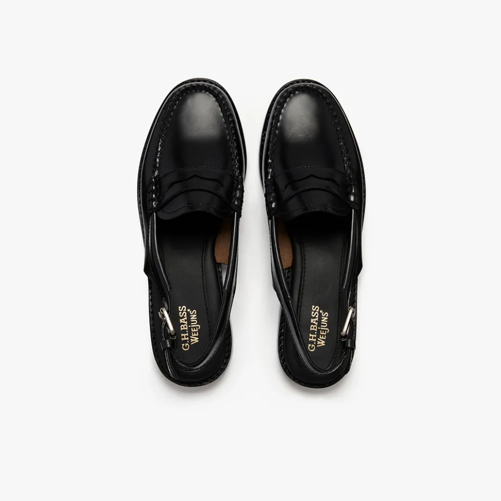 GH Bass - Mocassins Weejun Penny Slingback - Noir
