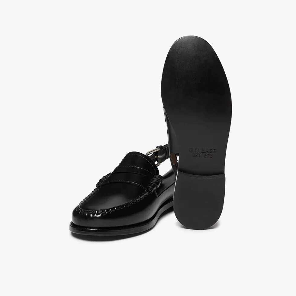 GH Bass - Mocassins Weejun Penny Slingback - Noir