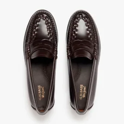 GH Bass - Mocassins Weejun Penny Weave - Chocolat