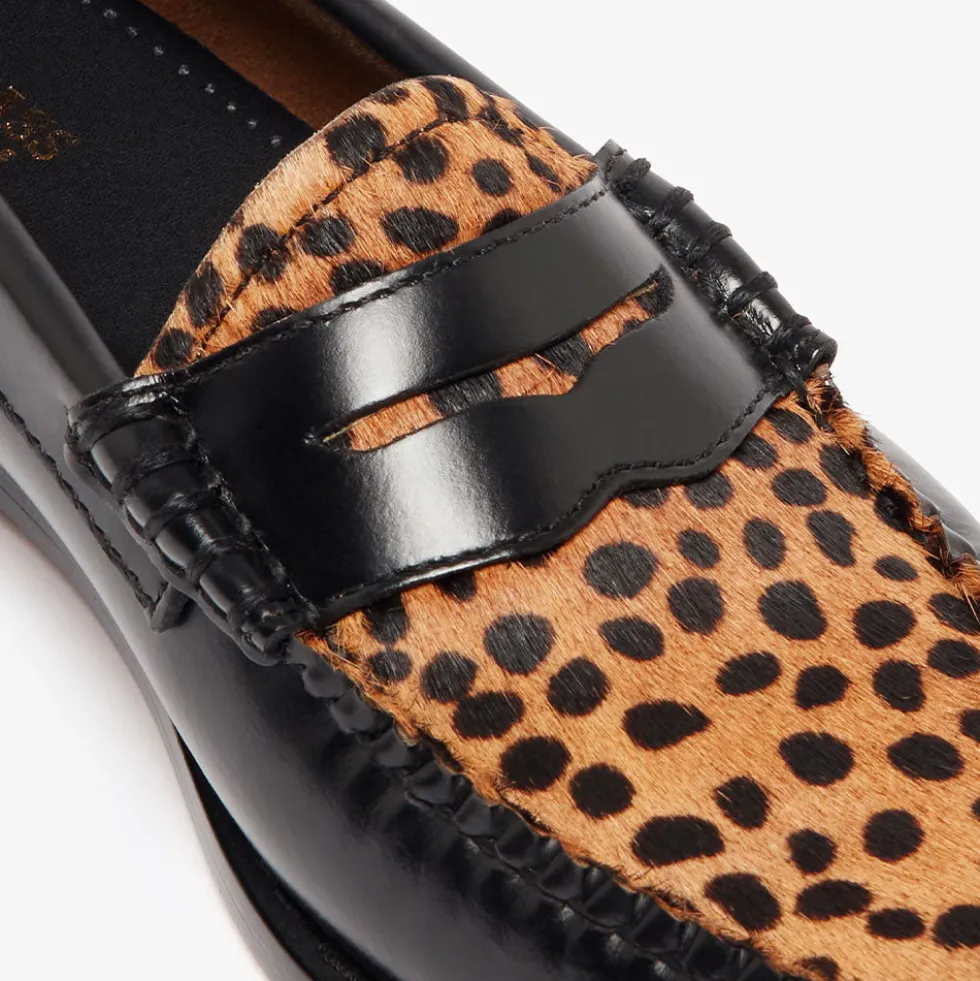 GH Bass - Mocassins Weejun Penny Exotic - Noir Leopard