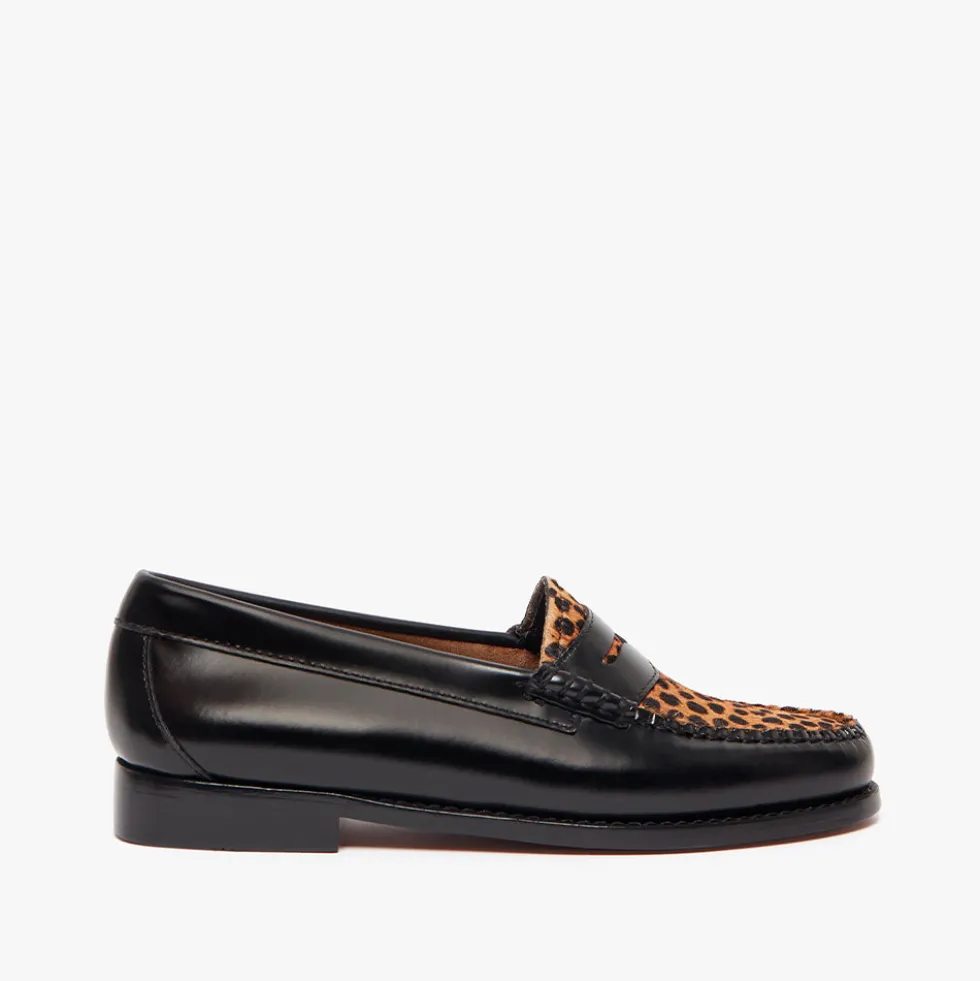 GH Bass - Mocassins Weejun Penny Exotic - Noir Leopard