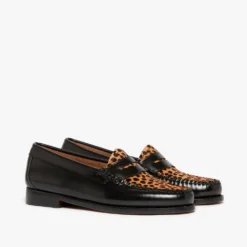 GH Bass - Mocassins Weejun Penny Exotic - Noir Leopard