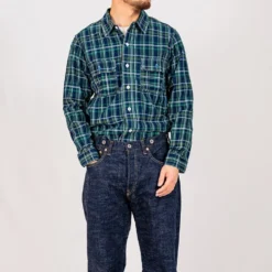 Graph Zero - Chemise Elbow Patch - Green Plaid