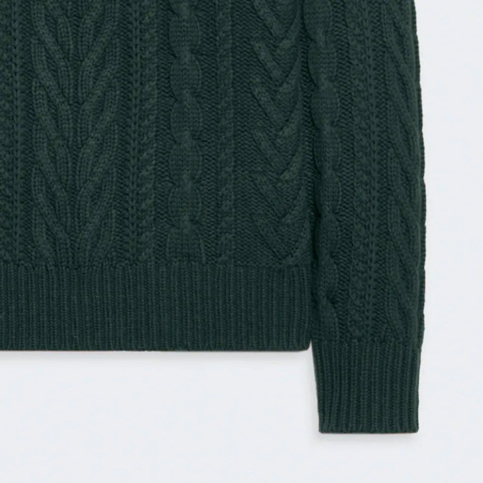 Guest In Residence - Maille Fisherman Crew - Vert Holly