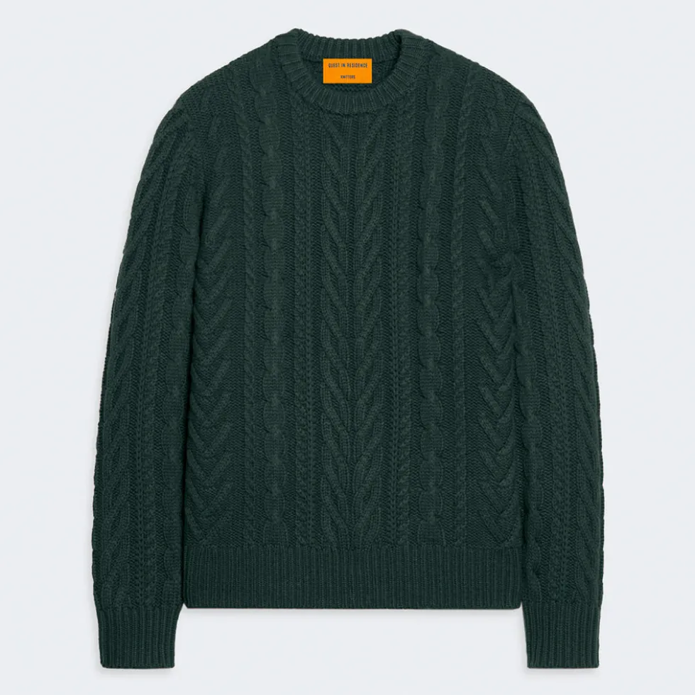 Guest In Residence - Maille Fisherman Crew - Vert Holly