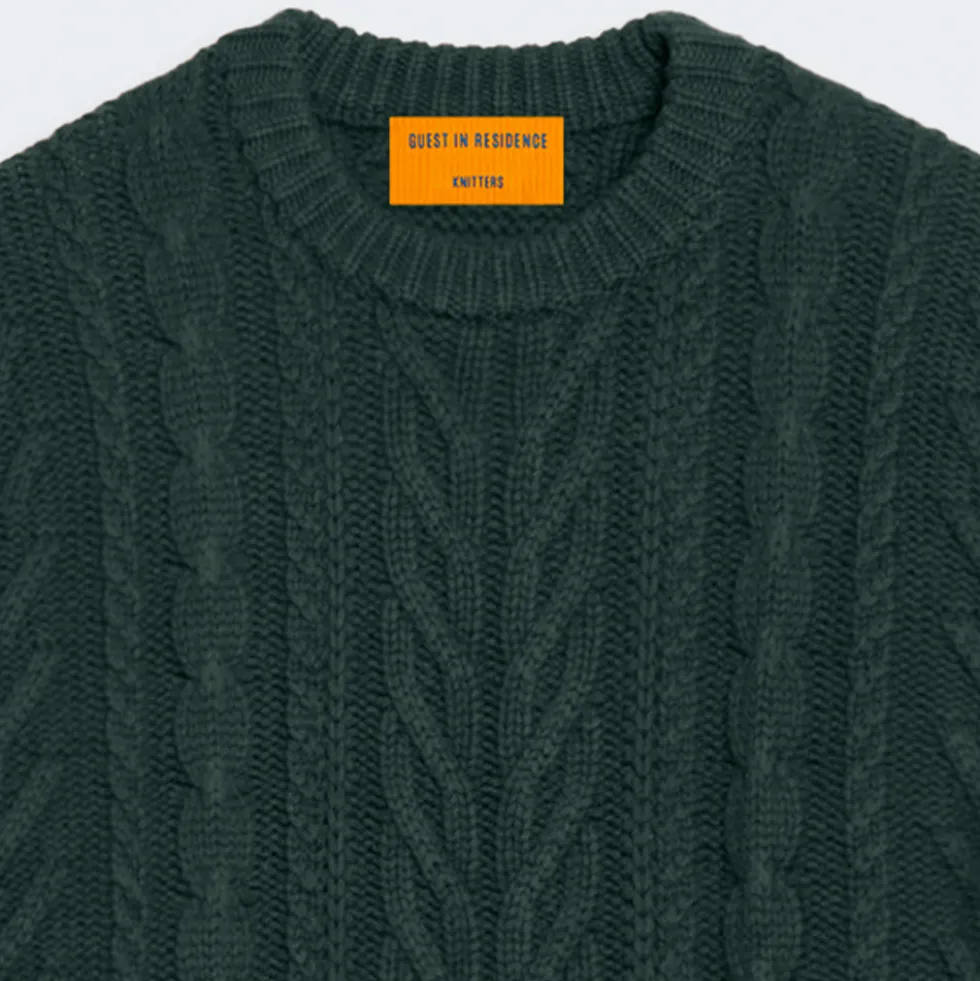 Guest In Residence - Maille Fisherman Crew - Vert Holly