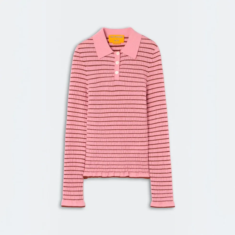 Guest In Residence - Polo Smocked Shrunken - Sprinkle & Burnt Sienna