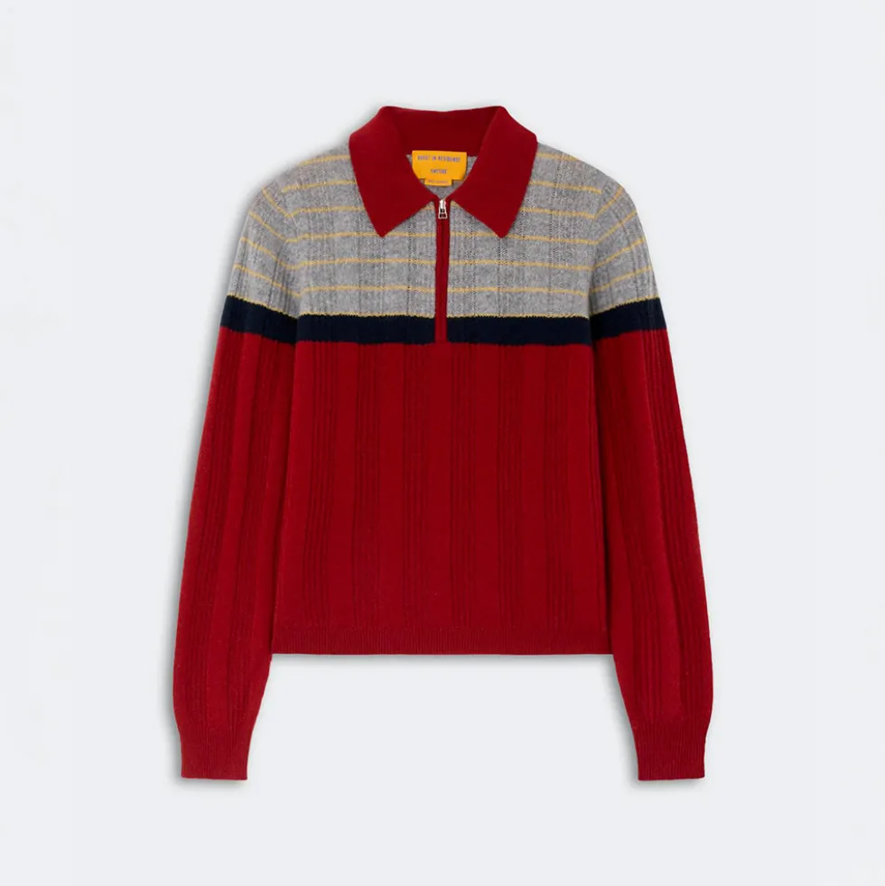 Guest In Residence - Pull Track Polo - Carmine Combo