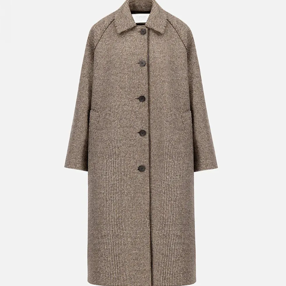 Harris Wharf London - Manteau Balmacaan - Crème & Marron