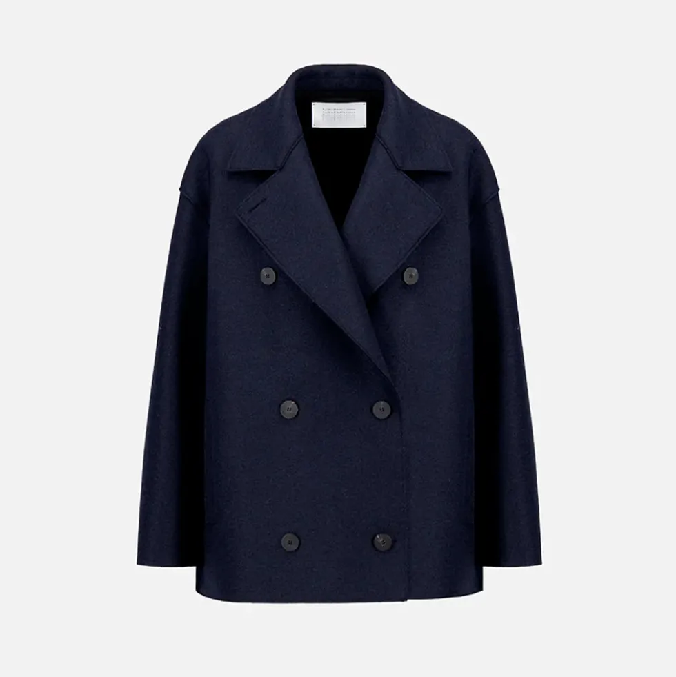 Harris Wharf London - Manteau Peacoat Oversized - Marine