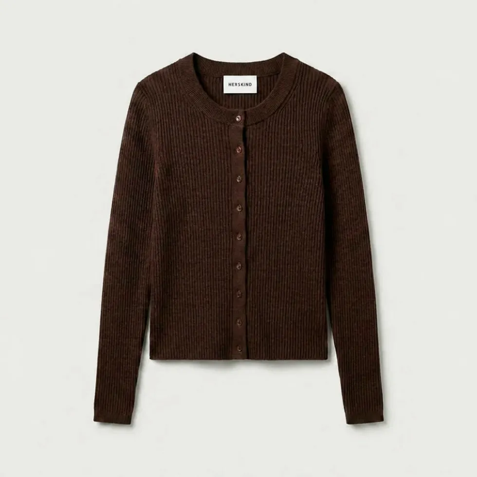 HERSKIND - Cardigan Brooks - Café