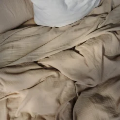 Housse de couette en gaze de coton - Beige Quai de Seine