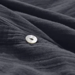 Housse de couette en gaze de coton - Gris Fusain