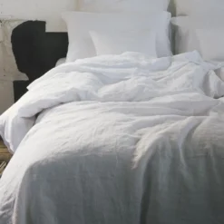 Housse de couette en lin lavé - Blanc Optique