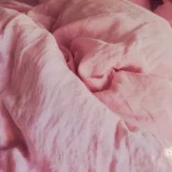 Housse de couette en lin lavé - Rose Granité