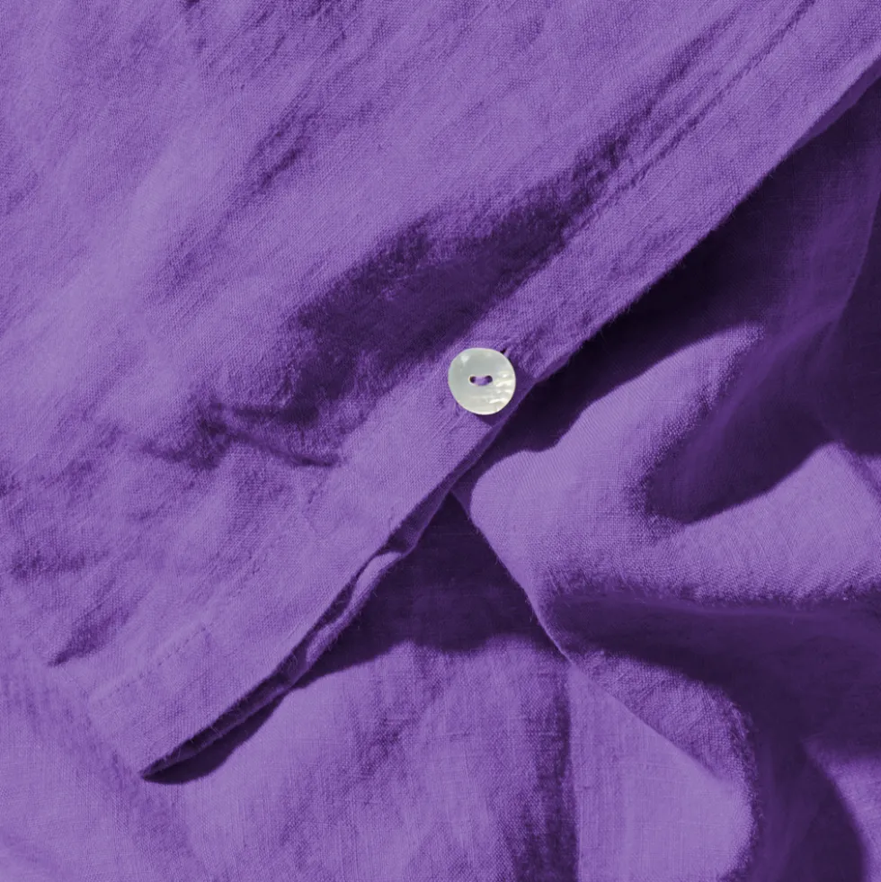 Housse de couette en lin lavé - Violet Orage