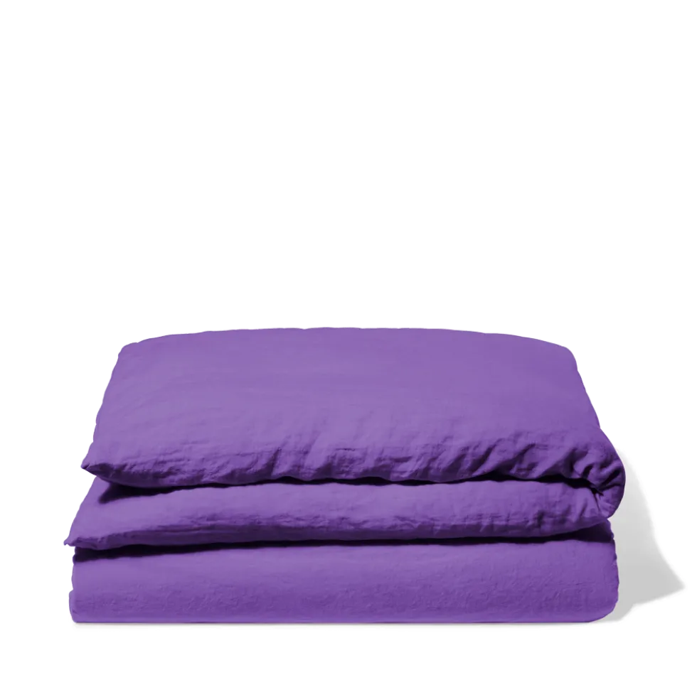Housse de couette en lin lavé - Violet Orage