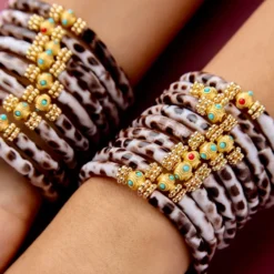 Juhu - Bracelet Duo Mini Leo - Blanc & Marron