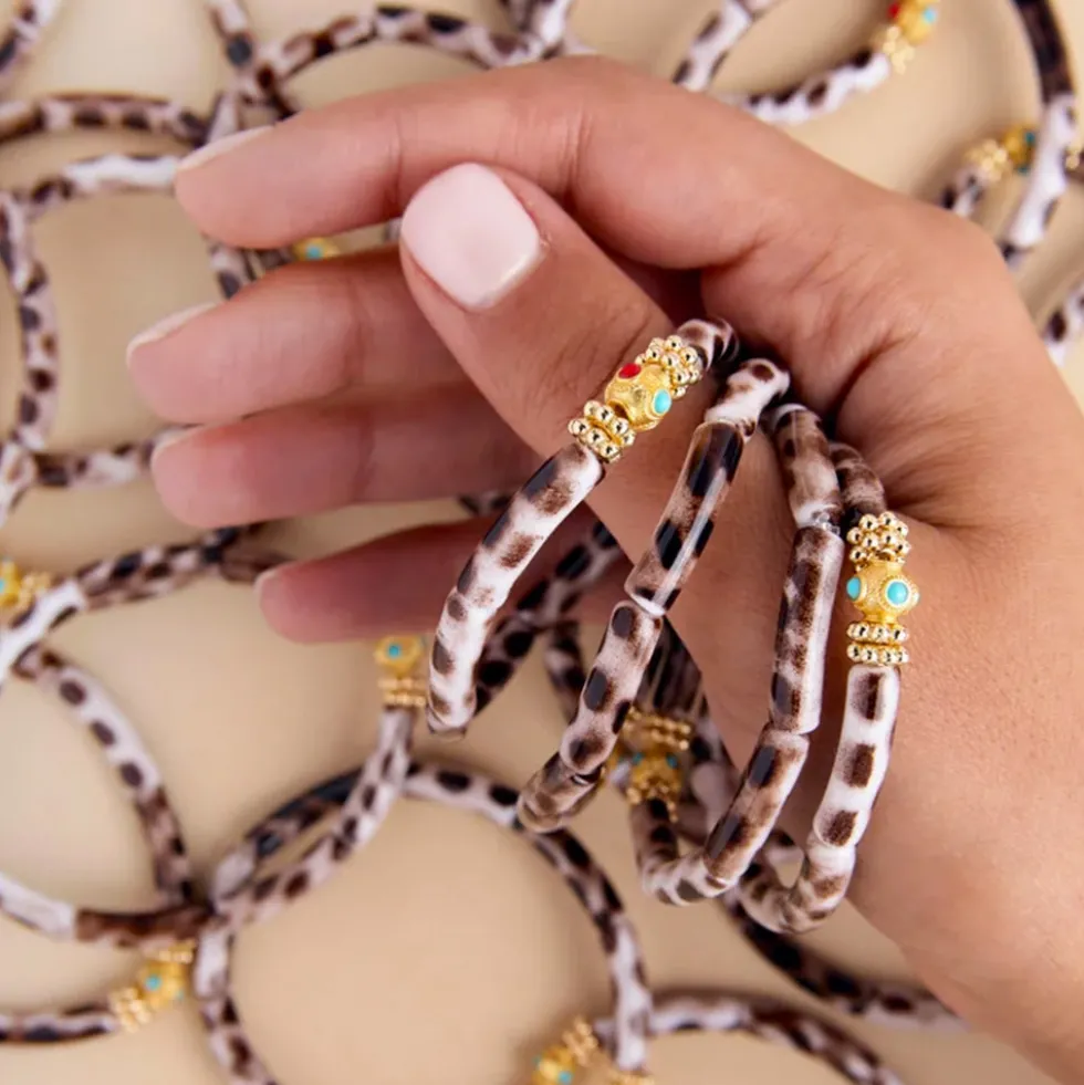 Juhu - Bracelet Duo Mini Leo - Blanc & Marron