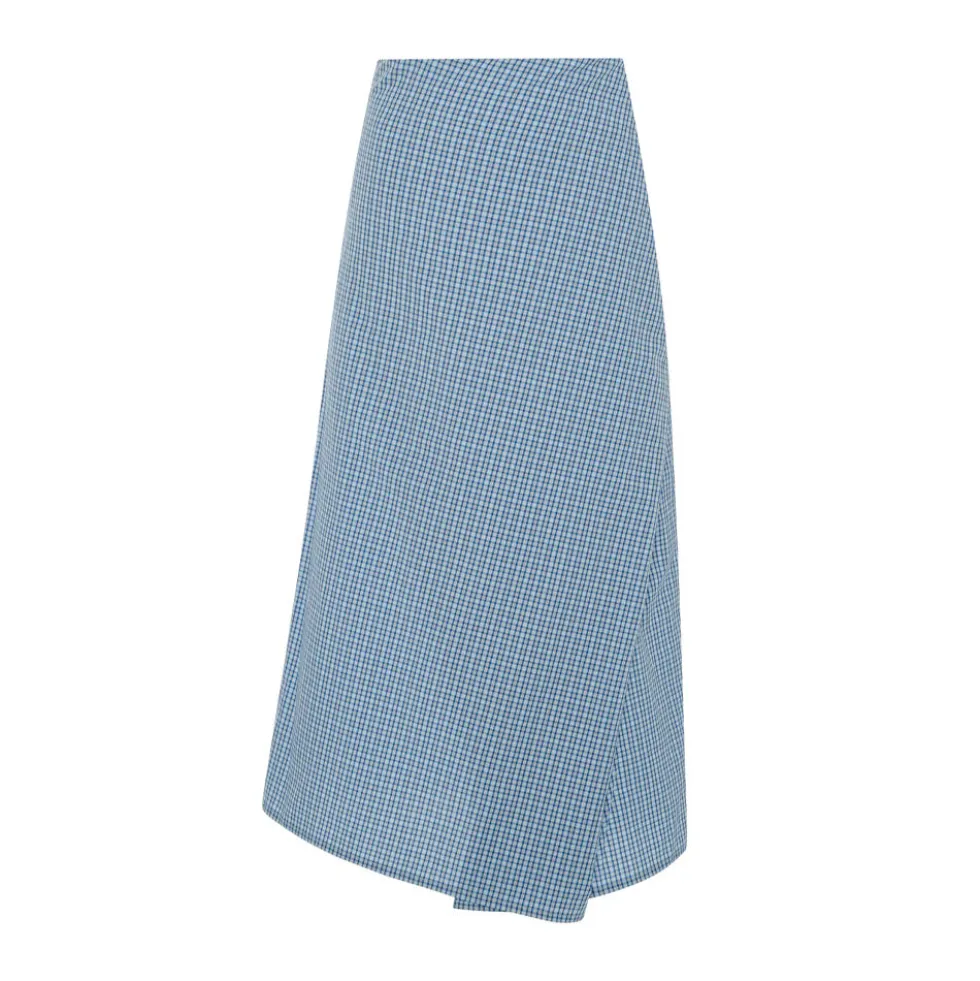 6397 - Jupe Portefeuille Drapée - Bleu